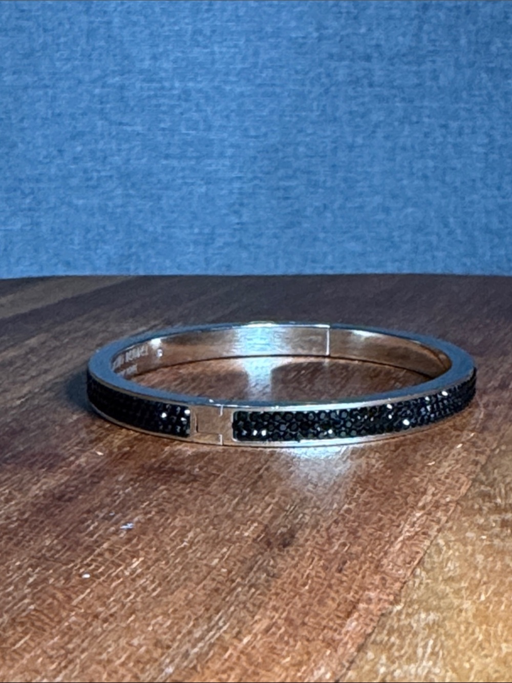 henri bendel Silver Bangle with Black Crystal Pavé - Picture 3 of 3
